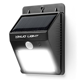 YINUO LIGHT 8LED Solar Power Security Motion Sensor Lamp For Outdoor,Passageway White Light(1 Pack)