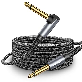 JSAUX 1/4 Inch Guitar Cable 10FT, Instrument Cable Compatible with Electric Guitar, Bass, Drums, Pedals, Amplifiers, Preamps, Mixers, Tuners, Speakers, Acoustic, Right Angle Guitar Cable