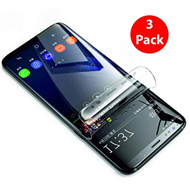 Starred |3 Pack| Screen Protector Film for Samsung S9  | S8  [Curved Edge] [Bubble-Free] HD Crystal Clear Flexible Shield |Not a Glass| (Samsung Galaxy S9  Plus)