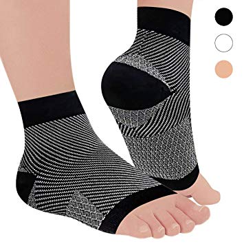 Plantar Fasciitis Socks for Men and Women - AAROND Compression Foot Sleeves with Arch Ankle Support - Prevent Sprain & Strain,Relief Foot Pain by Fascia,Heel & Flat Feet(Gray,L)