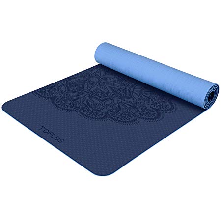 TOPLUS Yoga Mat - Classic 1/4 inch Pro Yoga Mat Eco Friendly Non Slip Fitness Exercise Mat with Carrying Strap-Workout Mat for Yoga, Pilates and Floor Exercises