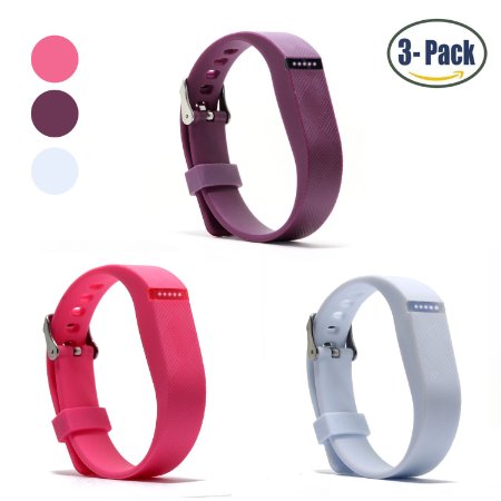 Hotodeal Replacement Bands for Fitbit Flex Fashion Silicone Wristband Accessory Colorful Band Design with Adjustable Metal Clasp Prevent Tracker Falling Off Cute Patterns Comfortable Pack of 3