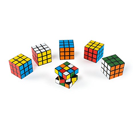 Mini Color 3x3 Cube Puzzle Game Toy for Party Favors (6 Pack)