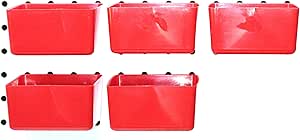 JSP Manufacturing Small Plastic Red Pegboard Storage/Part Bins (5)