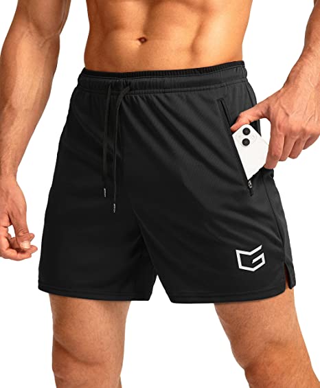 G Gradual Men's Running Shorts with Zipper Pockets Quick Dry Gym Athletic Workout 5" Shorts for Men