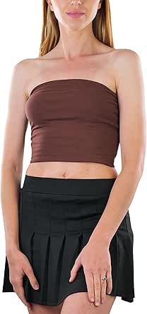 ToBeInStyle Women's Cotton-Spandex Blend Stretchy Tube Top