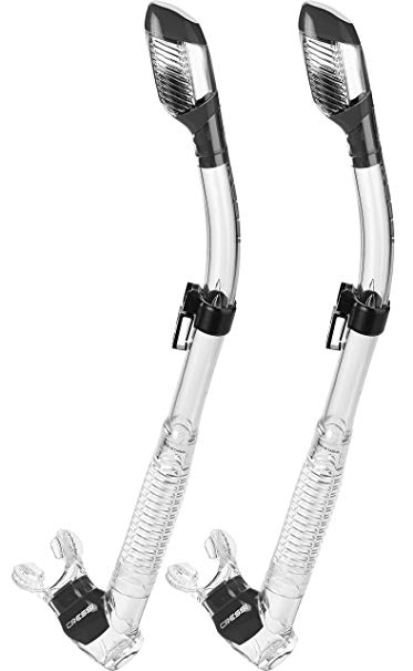 Cressi Adult Diving Dry Snorkel with Splash Guard and Top Valve | Supernova Dry: designed in Italy