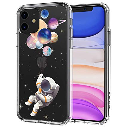 MOSNOVO iPhone 11 Case, Astronaut Planet Pattern Clear Design Transparent Plastic Hard Back Case with TPU Bumper Protective Case Cover for Apple iPhone 11 (2019)