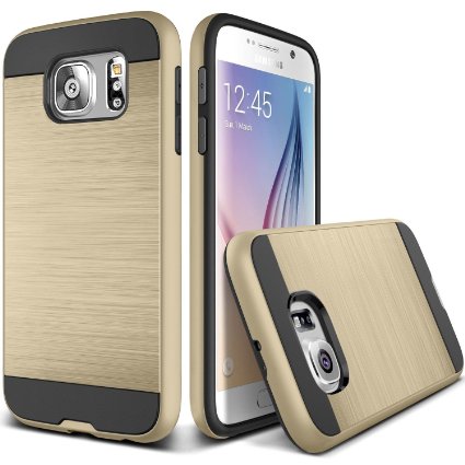 S7 Active Case, kaesar [Slim Fit] [Shock Absorption] [Impact Resistant] [Heavy Duty] Brushed Metal Texture Hybrid Dual Layer Slim Protector Case Cover for Samsung Galaxy S7 Active - Gold