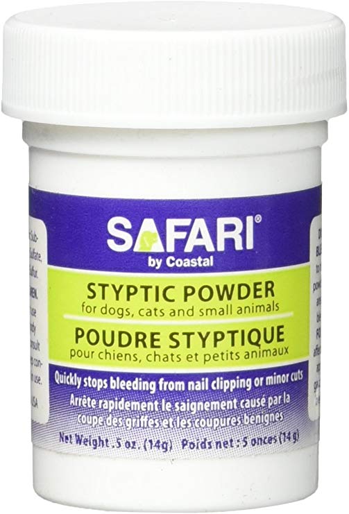 Safari by Coastal Styptic Powder to Quickly Stop Minor Bleeding From Nicks Or Scrapes On Dogs Or Cats