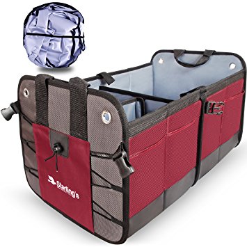 Car Trunk Organizer By Starling’s:Eco-Friendly Premium Cargo Storage Container, Best for SUV, Truck, Auto & any Vehicle Heavy Duty Construction W/ Car Sunshade - Enhance Your Travel Experience