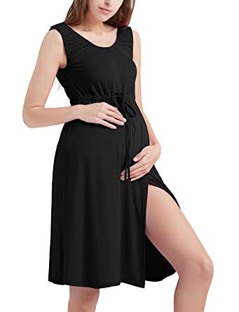 GINKANA Womens Maternity Labor Delivery Gown Hospital Nightgown Nursing Breastfeeding Tank Dress