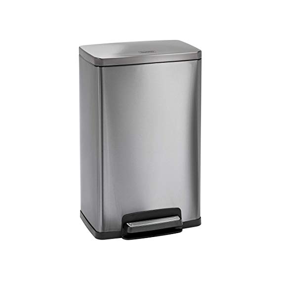 Tramontina 81200/558DS Rectangular Step Can Freshener System, 13-Gallon Trash Can, Stainless Steel