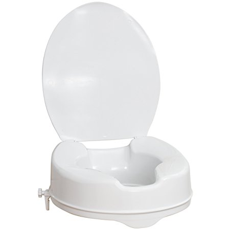 AquaSense Raised Toilet Seat with Lid,  White, 4-Inches