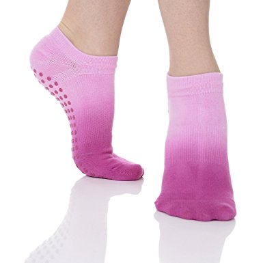 Great Soles Women's Ombre Dyed Grip Socks for Pilates, Yoga, and Barre