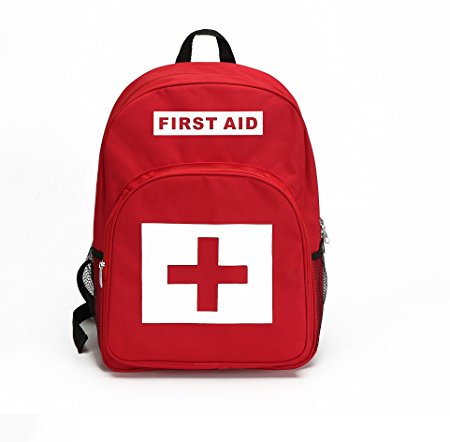 E-FAK Red Backpack for First Aid Kits Pack Emergency Treatment or Hiking, Backpacking, Camping, Travel, Car & Cycling. Perfect for all Outdoor Adventures or be Prepared at Home & Work