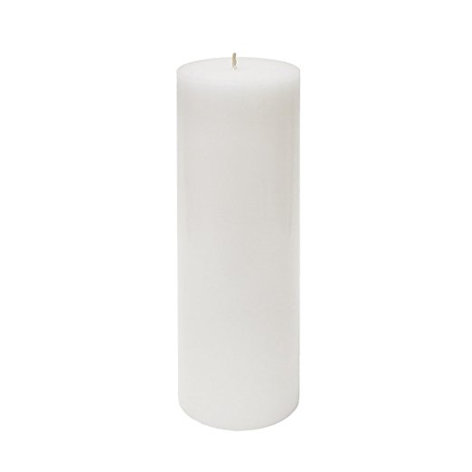 Mega Candles - Unscented 3" x 9" Hand Poured Round Premium Pillar Candle - White
