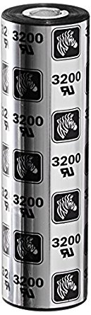 Zebra Technologies 03200GS11007 3200 Wax Resin Print Ribbon, Thermal Transfer, 4.3" x 242', 110 mm x 74 m, Black (Pack of 12)