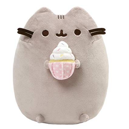 GUND Pusheen Snackables Sprinkled Cupcake Cat Plush Stuffed Animal, Gray, 9.5"