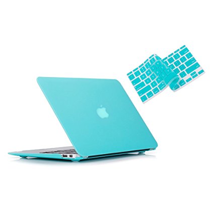 Ruban - Air 11-inch 2 in 1 Soft-Touch Hard Case Cover and Keyboard Cover for Macbook Air 11.6" Models: A1370 / A1465 - Turquoise