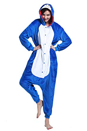 Adult Animal Pajamas Costume Hood Cosplay One-Piece Jumpsuit Plush Sleepwear