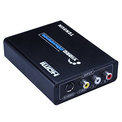 Tensun 3RCA AV CVBS Composite & S-Video R/L Audio to HDMI Converter Adapter Upscaler Support 720P/1080P for PS2 NES SNES Nintendo 64 Sega Genesis