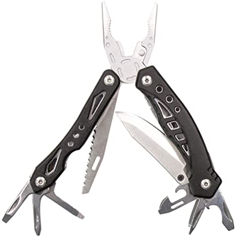 ALOSA 14 in 1 Multitool Pliers, Durable & Corrosion-Resisting Stainless Steel Multi-Pliers for Survival, Camping, Hunting, Fishing and Hiking with Sheath MQ023