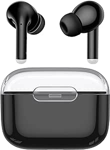 kurdene P3 Wireless Earbuds Bluetooth 5.3 Headphones, Deep Bass Stereo with Microphone Earphones in-Ear, Immersive Premium Sound Ear Buds for iPhone, Android-Black