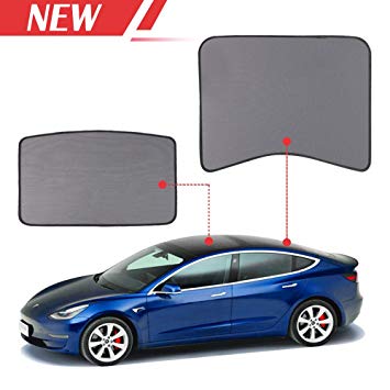 Auto Rover Model 3 Glass Roof Sunshade Sunroof Rear Window Sunshade Compatible for Tesla Model 3 (2 of Set) (top roof  Rear),ODM