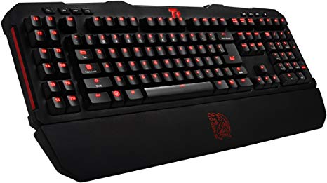 Tt eSPORTS Meka G Unit Illuminated Red Light Mechanical Professional Gaming Keyboard, Black (KB-MGU006USB)