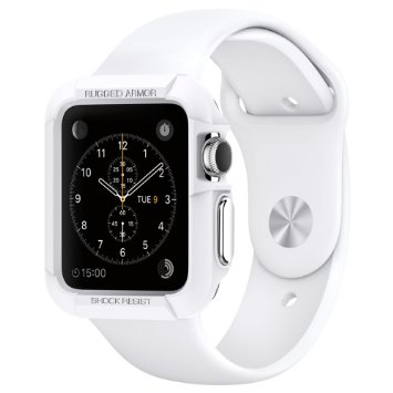 Apple Watch Case, Spigen [Rugged Armor][White][Compatible with Series 2 & 1][Include 2 Screen Protectors] Ultimate Protection from Drops and Impacts for Apple Watch 38mm (2016/2015)