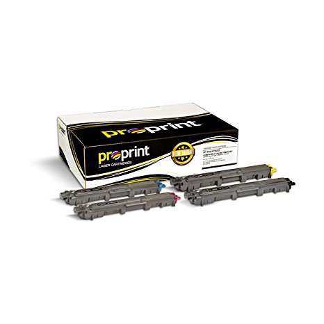 ProPrint 4-Color Pack Compatible Brother TN221BK TN225C TN225M TN225Y Toner Cartridge Set for MFC-9130CW HL-3140CW