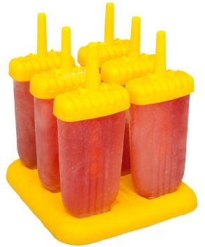 Ozera Repeated Use Popsicle Molds Ice Pop Molds Set of 6 Yellow