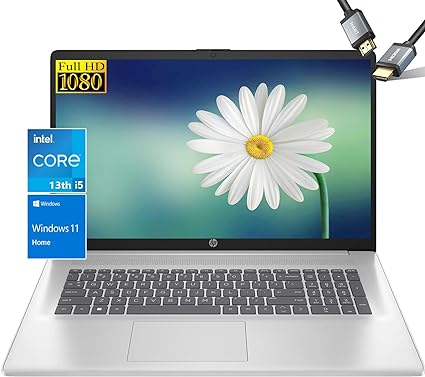 HP Laptop 17inch Screen - 13th Gen i5-1335U (Beat i7-1260P) - FHD (1920 x 1080) - Backlit Keyboard - Wi-Fi 6 - Windows11 - USB C Fast Charge - 2023 (32GB RAM |1TB PCIe SSD)