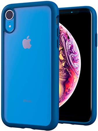 ZUSLAB Tough Fusion Case Compatible with Apple iPhone XR Shock Absorption Rubber Bumper Protective Case Transparent Hard Back Clear Cover - Blue