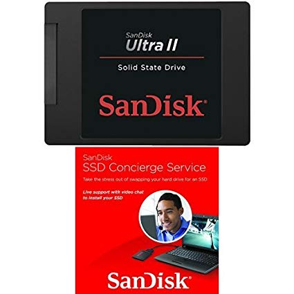 SanDisk Ultra II 960GB SATA III 2.5-Inch 7mm Height Solid State Drive (SSD) With Read Up To 550MB/s- SDSSDHII-960G-G25 With SanDisk SSD Concierge Service