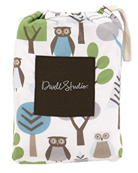 DwellStudio Fitted Crib Sheet, Owls (Discontinued by Manufacturer)