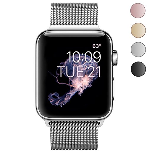CTYBB Watch Band 42mm, Milanese Loop Stainless Steel Magnetic Lock for Apple Watch Series 3, Series 2, Series 1, Sport & Edition