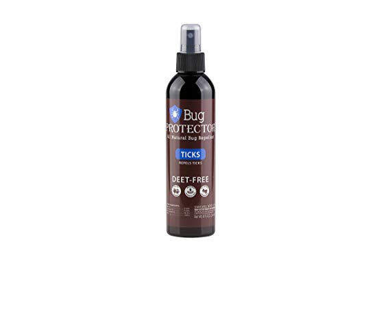 Bug Protector All Natural Tick Repellent Spray - DEET Free - 8oz (1 Bottle)