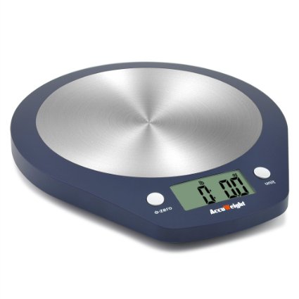 Accuweight Stainless Steel Digital Kitchen Food Scale Electronic Cooking Scale 01oz to 11lbs Capacity AW-KS003BB
