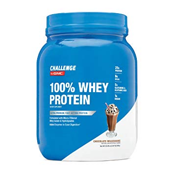 CHALLENGE By GNC 100% Whey Protein, Chocolate Milkshake, 2.07 Pound