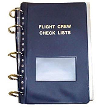 Flight Crew Checklist Binder - 6 Fasteners, 55 Sheet Protectors, Blue