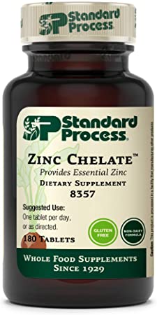 Standard Process Zinc Chelate - Whole Food Digestion and Digestive Health, and Skin Health with Beet Root and Zinc - 180 Tablets