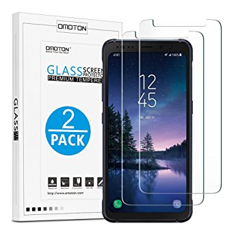 OMOTON ''Samsung Galaxy S8 Active'' Screen Protector [2 PACK], Not for Galaxy S8/ S8 Plus, Tempered Glass Screen Protector for ''Galaxy S8 Active'' with [High Definition] [Bubble Free] [9H Hardness]