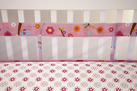 Little Bedding Secure Me Crib Liner, Sweet Lil Birds (Discontinued by Manufacturer)