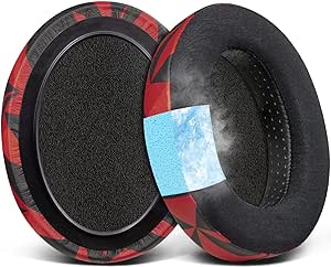 SOULWIT Cooling-Gel Earpads Cushions Replacement for Sennheiser HD650, HD660 S, HD600, HD6XX, HD58X, HD580, HD565, HD545, Headphones, Ear Pads with Noise Isolation Foam, Added Thickness - Red Storm