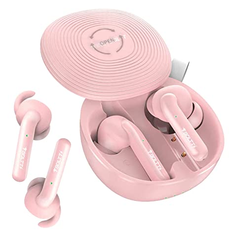 Fire-Boltt Buds 1100 True Wireless Earbuds, BT5.0, Full Smart Touch Control Bluetooth Earphones with Voice Assistance, 20 hrs Playtime with Charging case, Pink (BE1100)