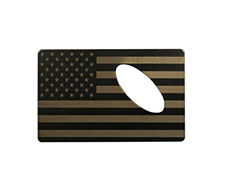 American Flag Bottle Opener Made From Credit Card Size Laser Etched Steel