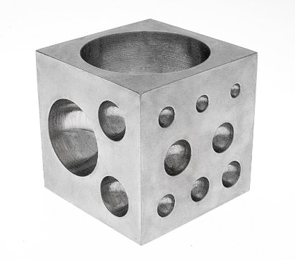 SE JT3403DS Dapping Block Square with Polished High Carbon Steel Cavities, 2" x 2" x 2"