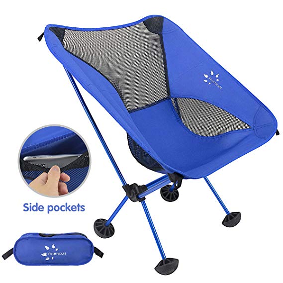 FRUITEAM Camping Chairs Folding Hiking Picnic Portable Camp Chair with Carry Bag for Backpacking Outdoors Sporting